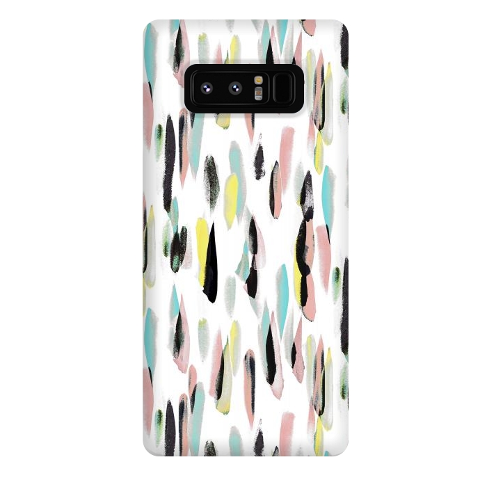 Galaxy Note 8 StrongFit Colorful brushed watercolor playful pattern by Oana 
