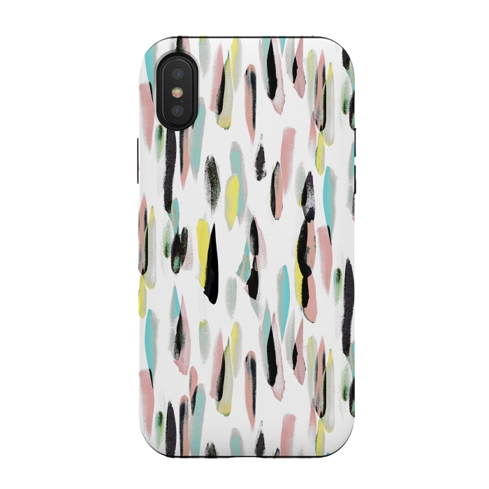 iPhone Xs / X StrongFit Colorful brushed watercolor playful pattern by Oana 