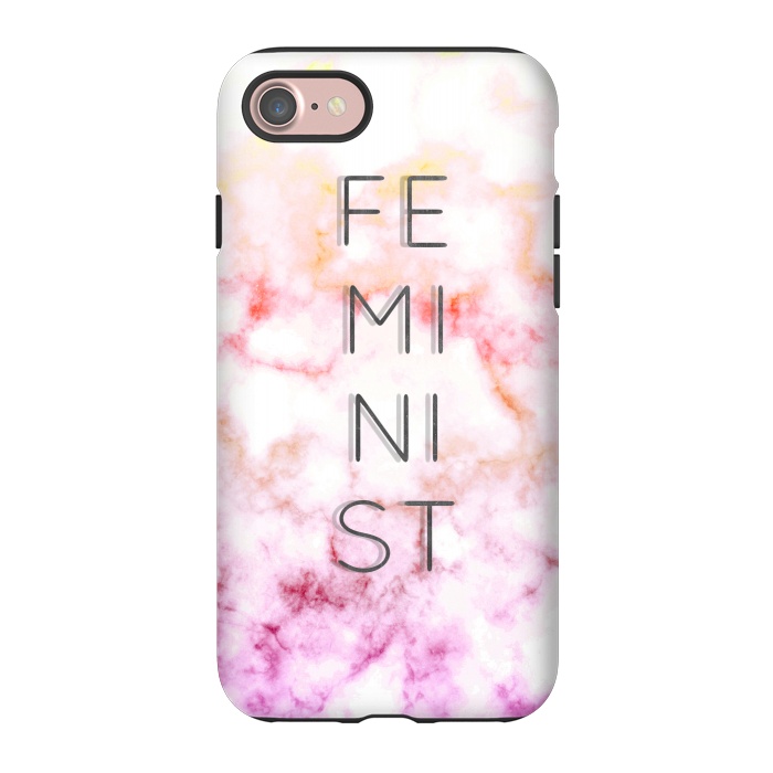 iPhone 7 StrongFit Feminist - minimal typography on gradient marble by Oana 