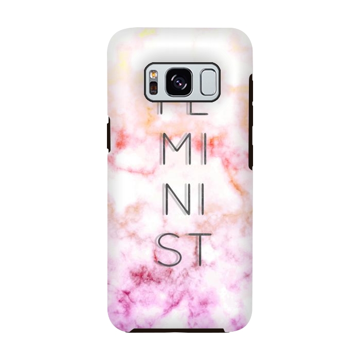 Galaxy S8 StrongFit Feminist - minimal typography on gradient marble by Oana 