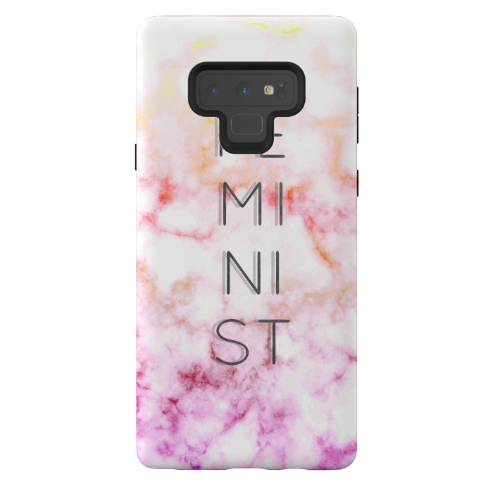 Galaxy Note 9 StrongFit Feminist - minimal typography on gradient marble by Oana 
