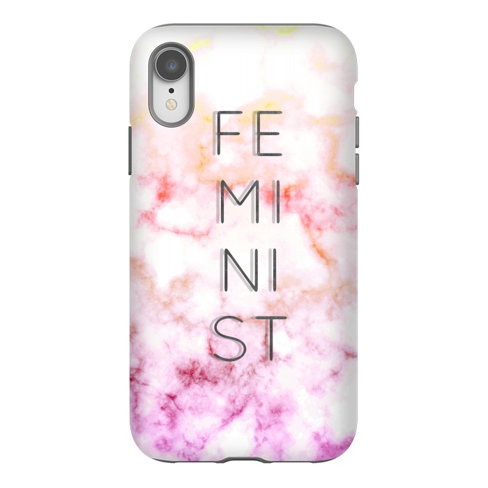 iPhone Xr StrongFit Feminist - minimal typography on gradient marble by Oana 