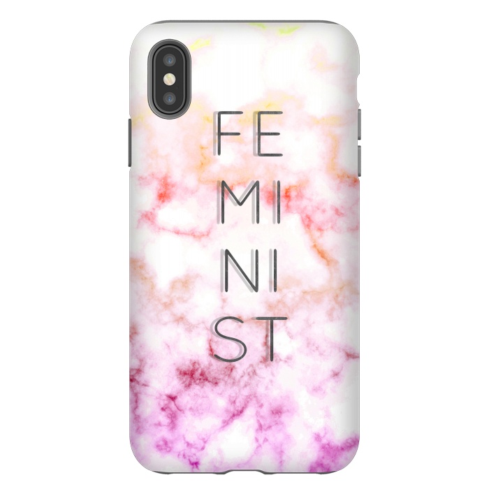 iPhone Xs Max StrongFit Feminist - minimal typography on gradient marble by Oana 