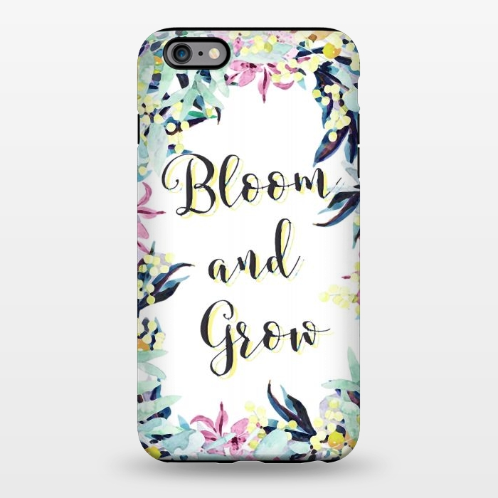 iPhone 6/6s plus StrongFit Colorful pastel floral Bloom and Grow typography by Oana 