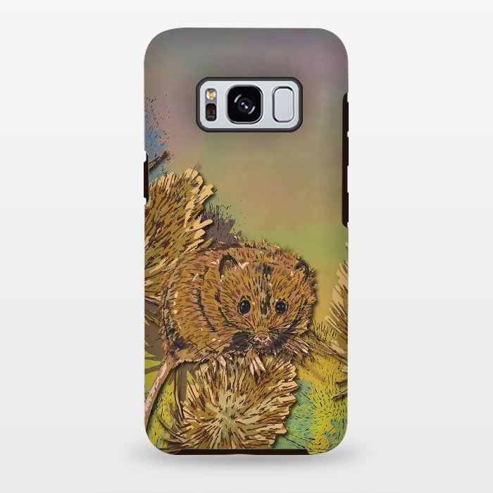 Galaxy S8 plus StrongFit Harvest Mouse and Teasels by Lotti Brown