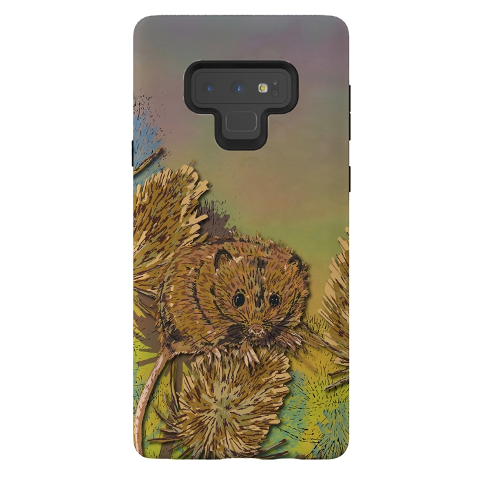 Galaxy Note 9 StrongFit Harvest Mouse and Teasels by Lotti Brown