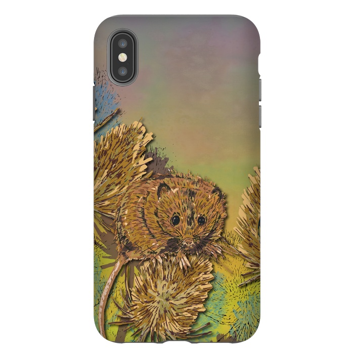 iPhone Xs Max StrongFit Harvest Mouse and Teasels by Lotti Brown