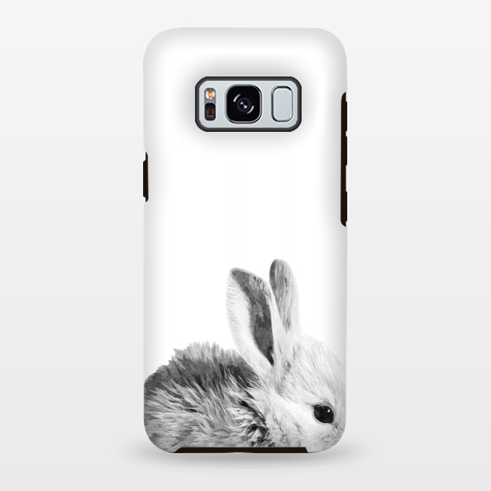 Galaxy S8 plus StrongFit Black and White Bunny by Alemi