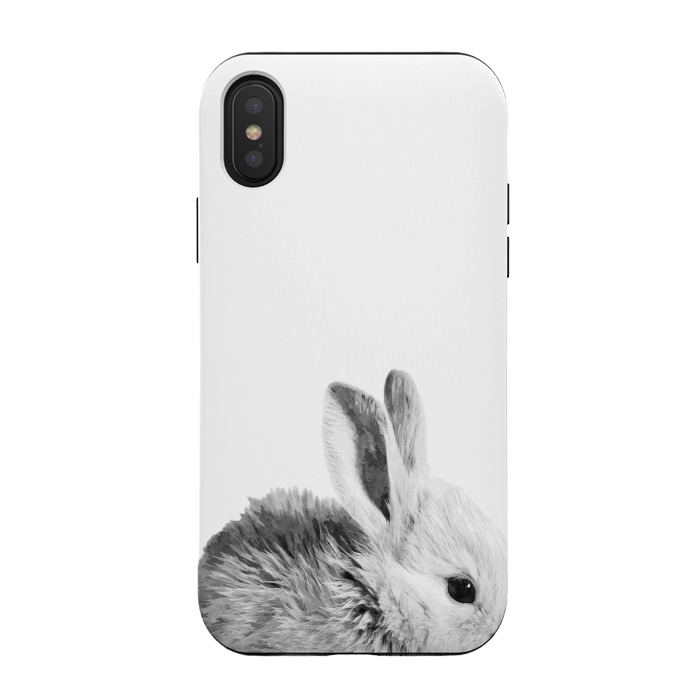 iPhone Xs / X StrongFit Black and White Bunny by Alemi