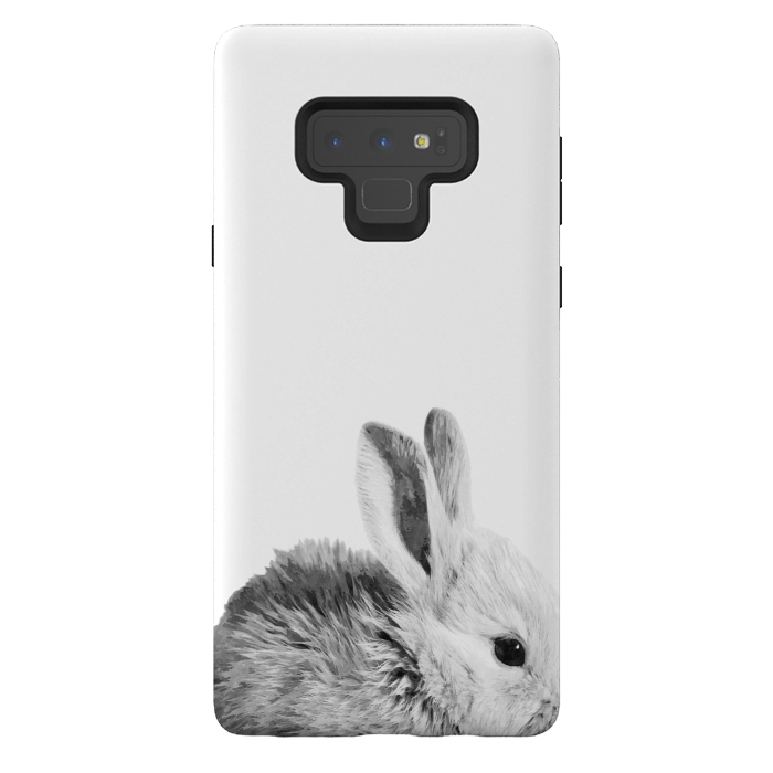 Galaxy Note 9 StrongFit Black and White Bunny by Alemi