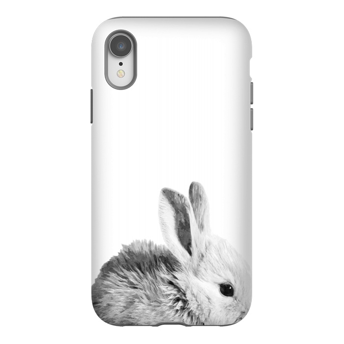iPhone Xr StrongFit Black and White Bunny by Alemi