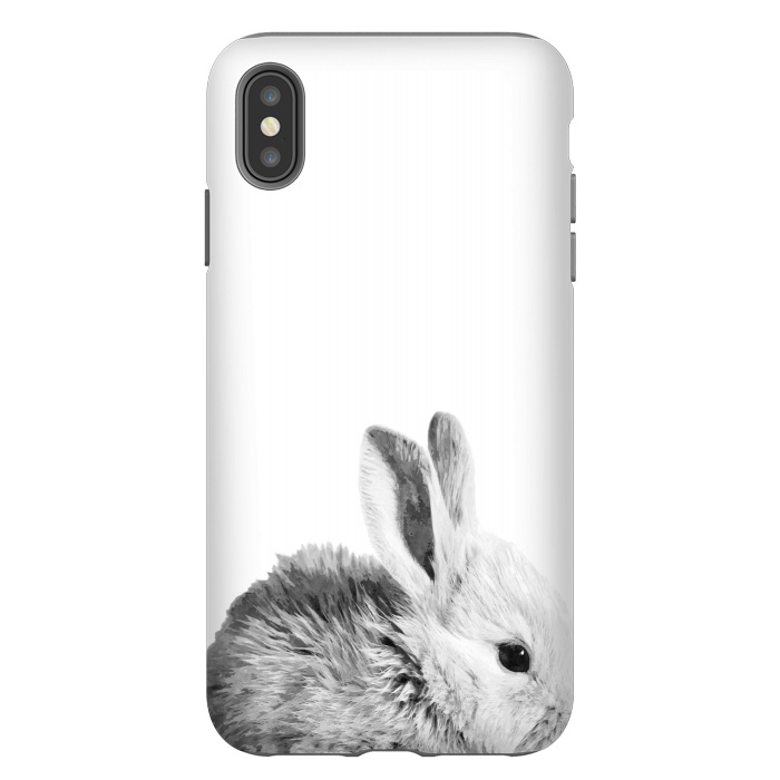iPhone Xs Max StrongFit Black and White Bunny by Alemi