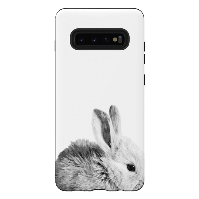 Galaxy S10 plus StrongFit Black and White Bunny by Alemi
