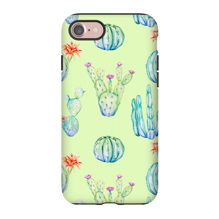 iPhone 7 StrongFit Cactus Pattern Green Background 3 by Alemi