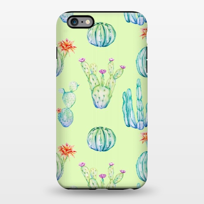 iPhone 6/6s plus StrongFit Cactus Pattern Green Background 3 by Alemi
