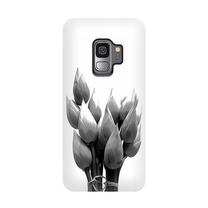 Galaxy S9 StrongFit Black and White Lotus by Alemi