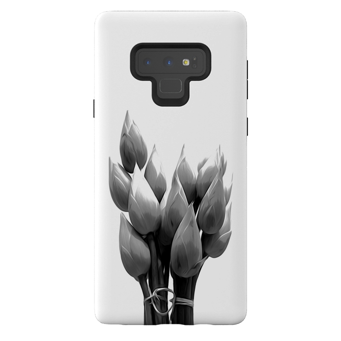 Galaxy Note 9 StrongFit Black and White Lotus by Alemi