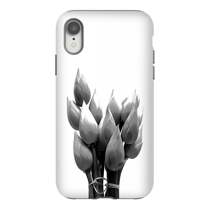 iPhone Xr StrongFit Black and White Lotus by Alemi