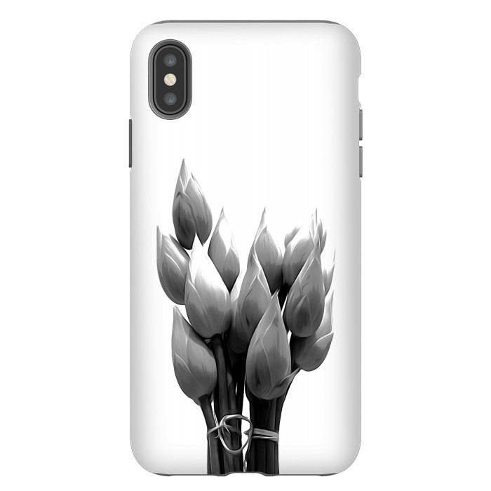 iPhone Xs Max StrongFit Black and White Lotus by Alemi