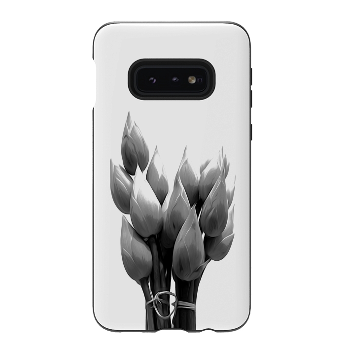 Galaxy S10e StrongFit Black and White Lotus by Alemi