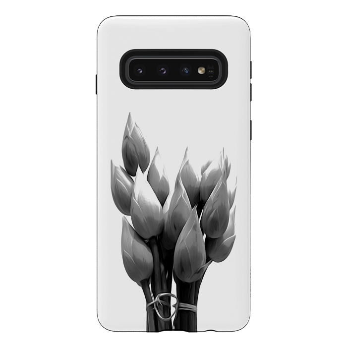 Galaxy S10 StrongFit Black and White Lotus by Alemi