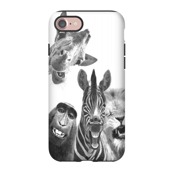 iPhone 7 StrongFit Black and White Jungle Animals by Alemi