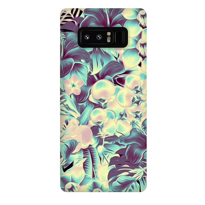 Galaxy Note 8 StrongFit Tropical Leaves at Night by Alemi