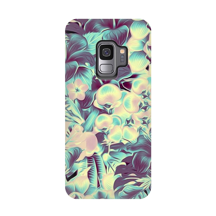 Galaxy S9 StrongFit Tropical Leaves at Night by Alemi