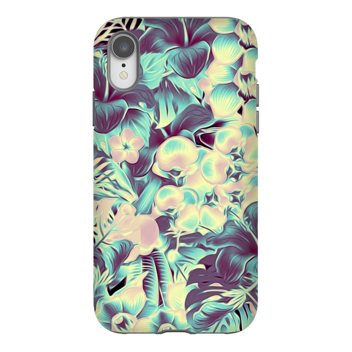 iPhone Xr StrongFit Tropical Leaves at Night by Alemi
