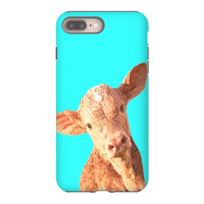 iPhone 7 plus StrongFit Calf Portrait Turquoise Background by Alemi