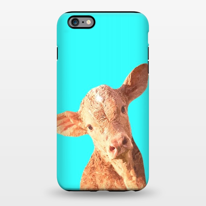 iPhone 6/6s plus StrongFit Calf Portrait Turquoise Background by Alemi