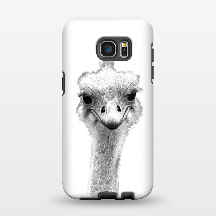 Galaxy S7 EDGE StrongFit Black and White Ostrich by Alemi