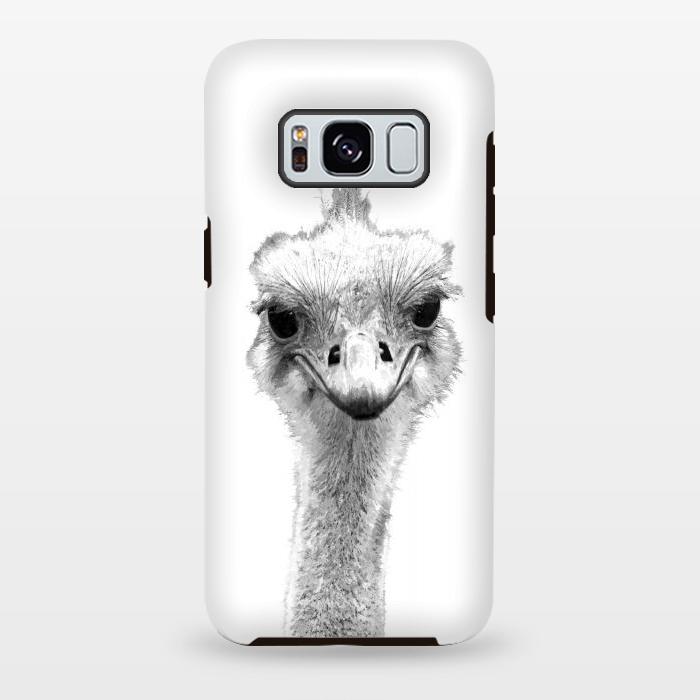 Galaxy S8 plus StrongFit Black and White Ostrich by Alemi