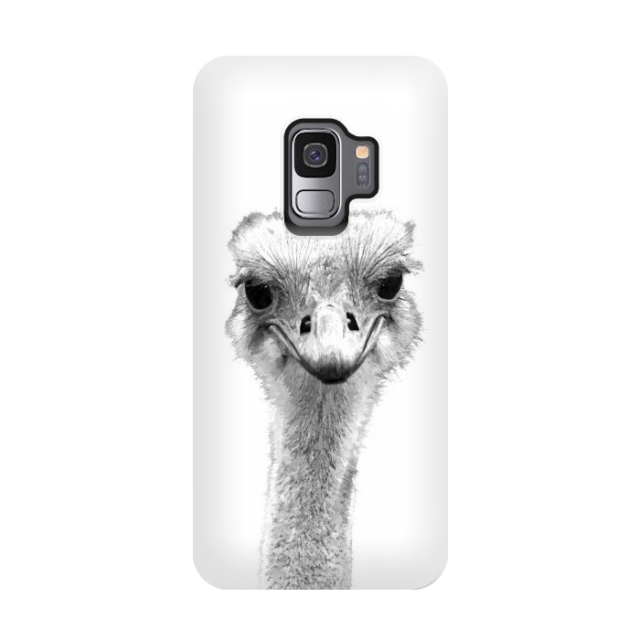 Galaxy S9 StrongFit Black and White Ostrich by Alemi