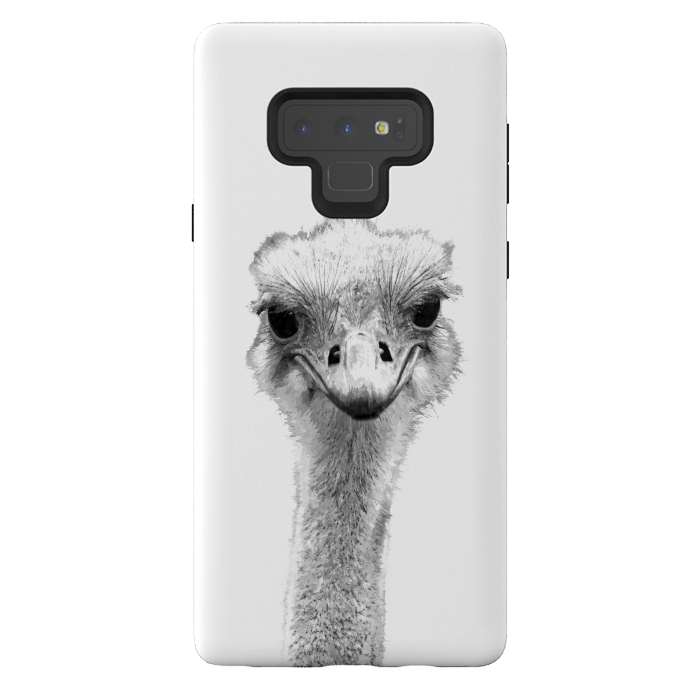Galaxy Note 9 StrongFit Black and White Ostrich by Alemi