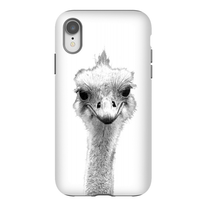 iPhone Xr StrongFit Black and White Ostrich by Alemi