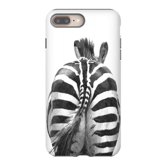 iPhone 7 plus StrongFit Black and White Zebra Tail by Alemi