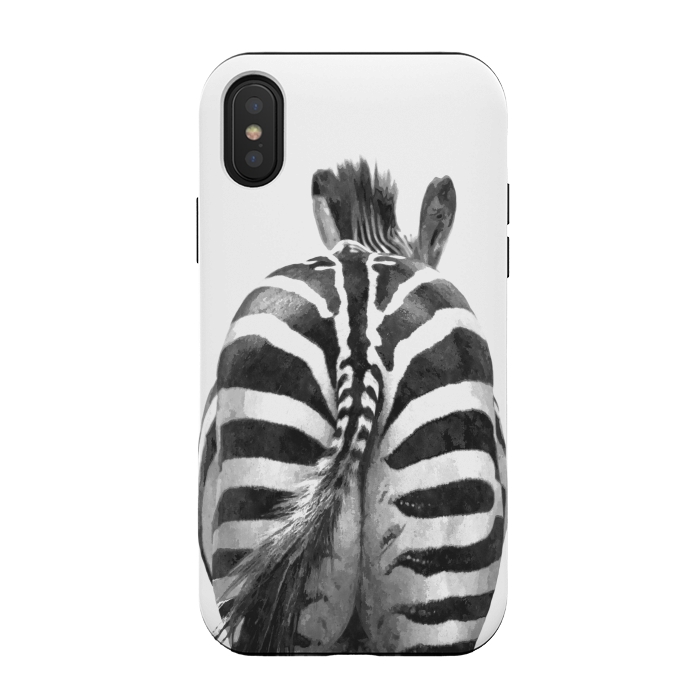iPhone Xs / X StrongFit Black and White Zebra Tail by Alemi