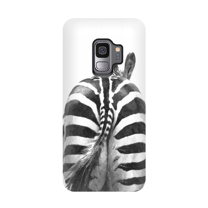 Galaxy S9 StrongFit Black and White Zebra Tail by Alemi