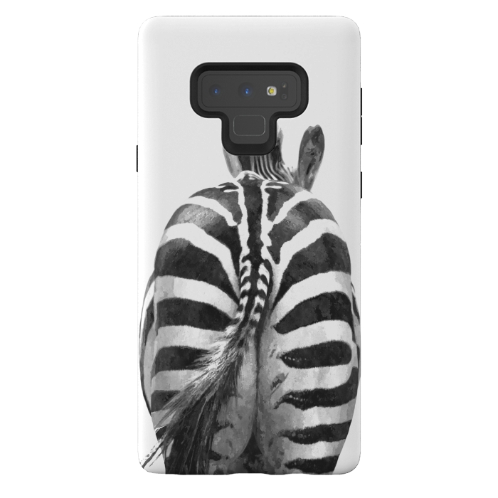 Galaxy Note 9 StrongFit Black and White Zebra Tail by Alemi