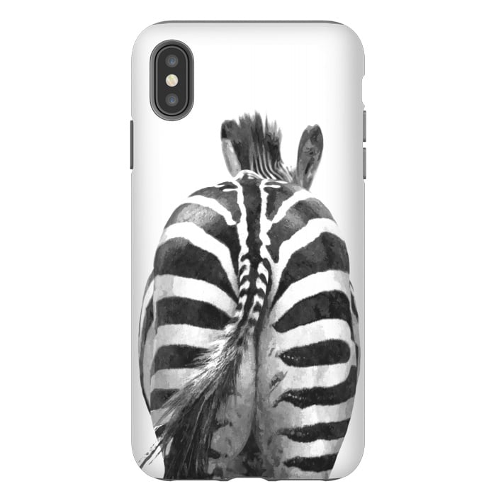 iPhone Xs Max StrongFit Black and White Zebra Tail by Alemi