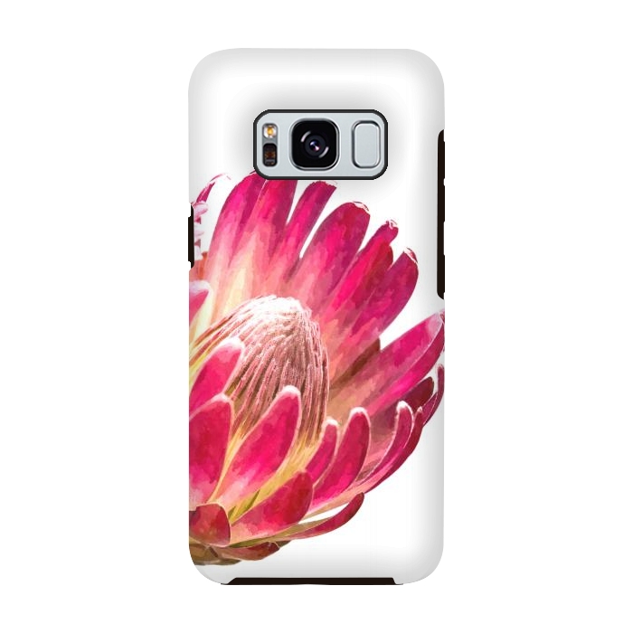 Galaxy S8 StrongFit Pink Protea Minimal Flower by Alemi
