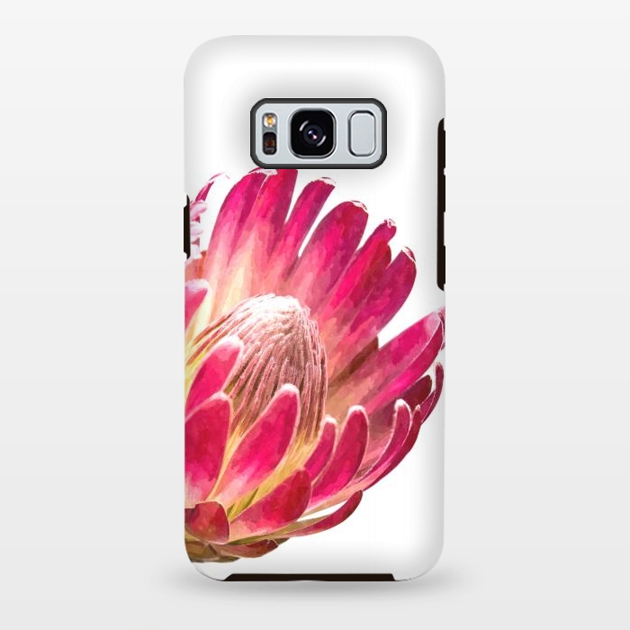 Galaxy S8 plus StrongFit Pink Protea Minimal Flower by Alemi