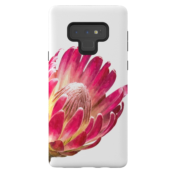 Galaxy Note 9 StrongFit Pink Protea Minimal Flower by Alemi