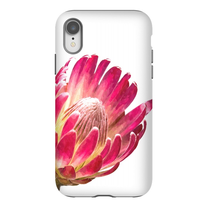 iPhone Xr StrongFit Pink Protea Minimal Flower by Alemi
