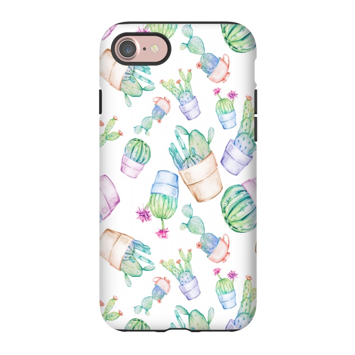 iPhone 7 StrongFit Cactus Pattern Watercolor by Alemi