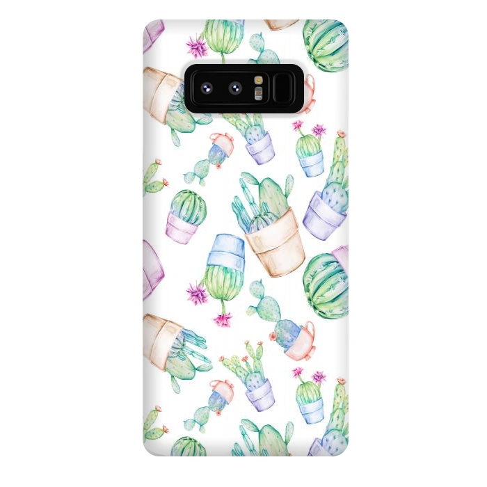 Galaxy Note 8 StrongFit Cactus Pattern Watercolor by Alemi