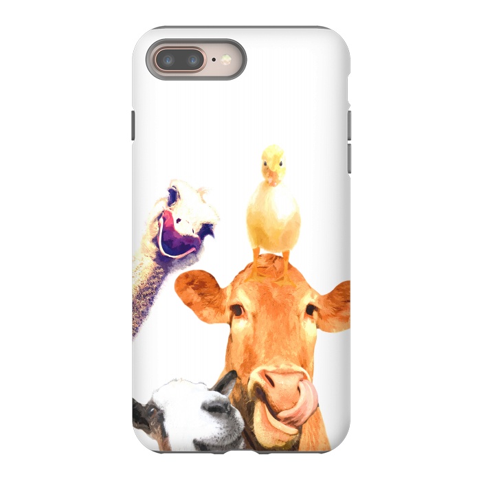 iPhone 7 plus StrongFit Funny Farm Animals Portrait by Alemi