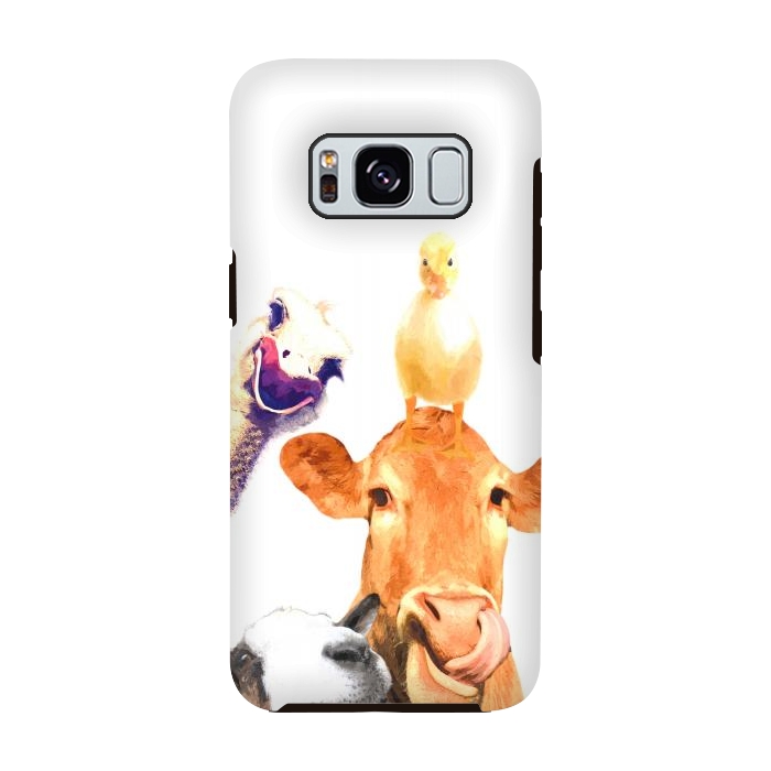 Galaxy S8 StrongFit Funny Farm Animals Portrait by Alemi