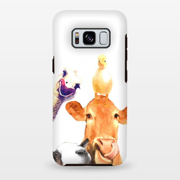 Galaxy S8 plus StrongFit Funny Farm Animals Portrait by Alemi